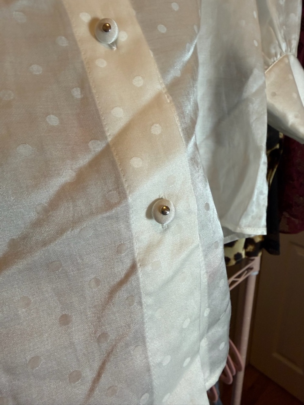 NWT The Kooples Silk Blend White Button-Down Spotted Blouse | $200 MSRP - Picture 5 of 10